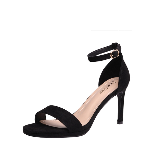 High Heel Pump Sandals - BLACK SUEDE -  0